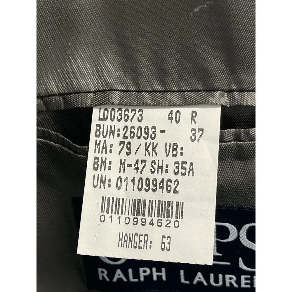 Chaps Ralph Lauren Blazer Jacket Mens 40R Regular Grey Wool, Linen Sport‎ Coat